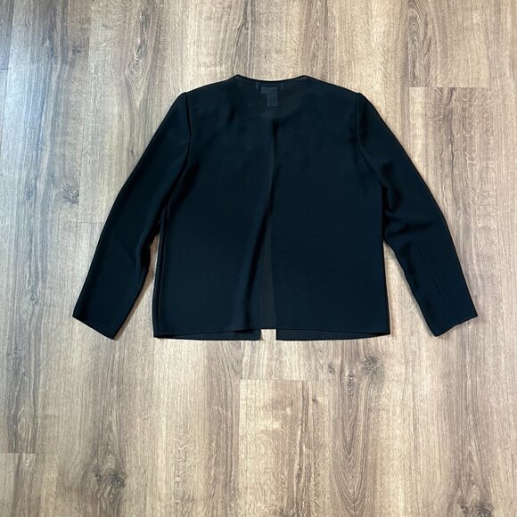 Adrianna Papell Evening Black Sheer Cardigan Blouse Beaded and Embroidered Sz PM - Picture 10 of 12